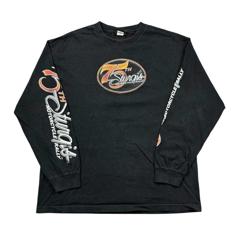 Sturgis Motorcycle Rally Shirt Men XL Black Long Sleeve Hits Biker Y2K‎